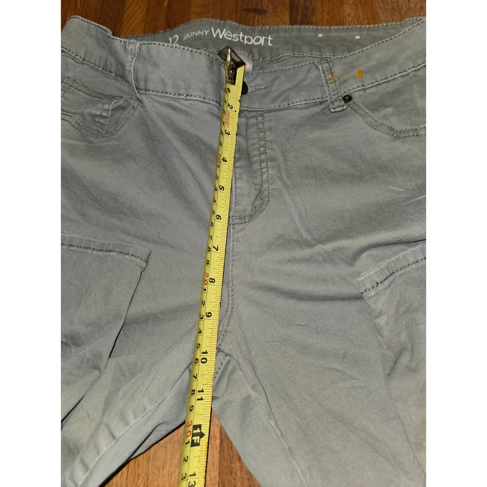 Westport Women 12 Olive Green Signature Fit Skinny Floral‎ Embroidered Pants - Picture 4 of 10